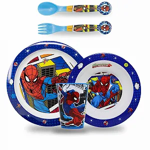 Детский набор посуды Sorrisini Spiderman (тарелка, миска, чашка 260 мл) - Фото 1