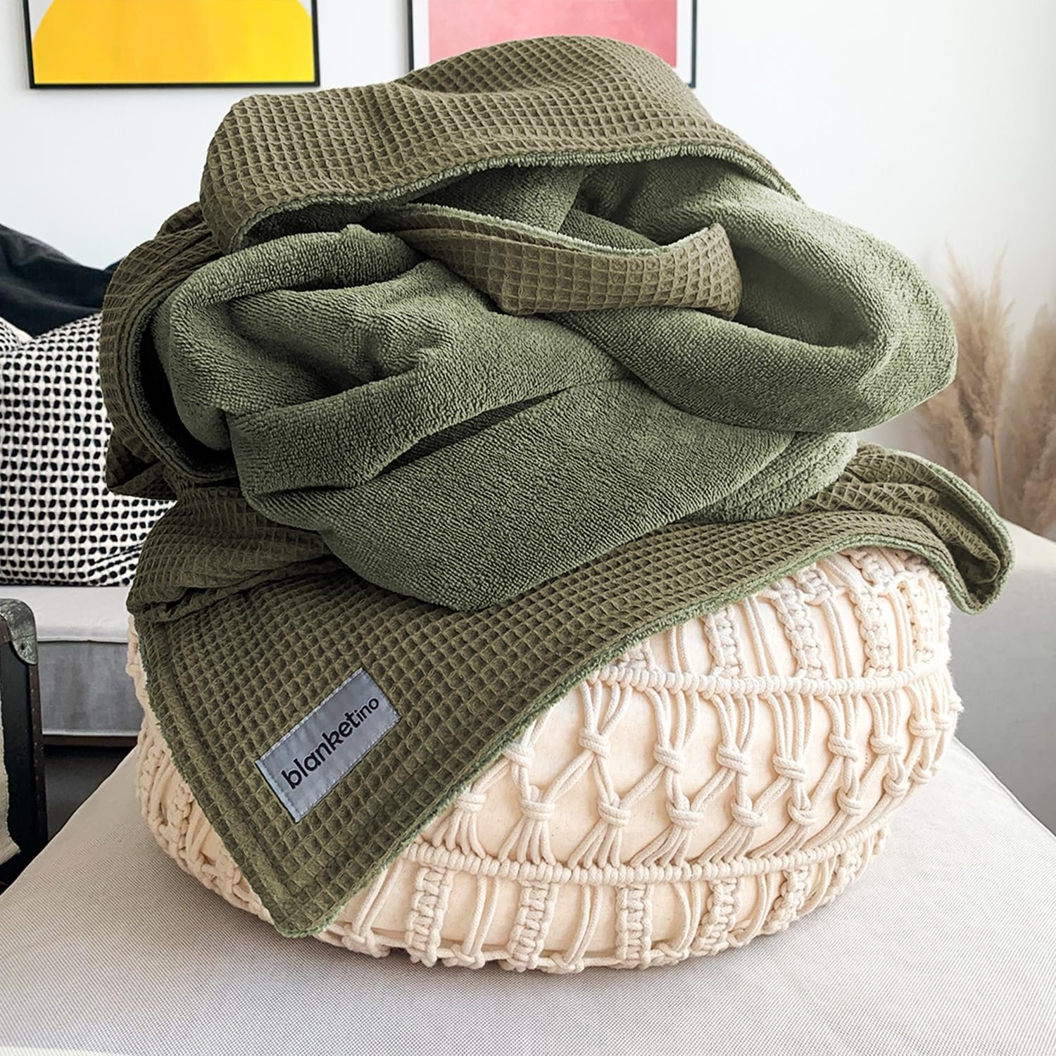 Покривало blanketino Тепла Cuddly для дивану 145 x 210 см Екстра м'яка велнес-фліс і бавовна Лісовий зелений, фото №1 Покривало blanketino Тепла Cuddly для дивану 145 x 210 см Екстра м'яка велнес-фліс і бавовна Лісовий зелений, фото №1