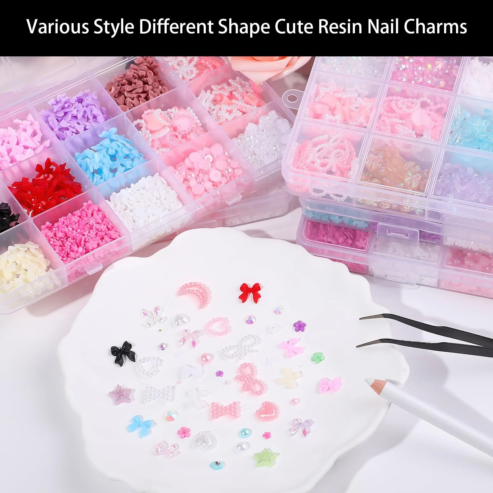 3D Підвіски для нігтів у формі бантиків, змішані форми, фото №3 3D Підвіски для нігтів у формі бантиків, змішані форми, фото №3