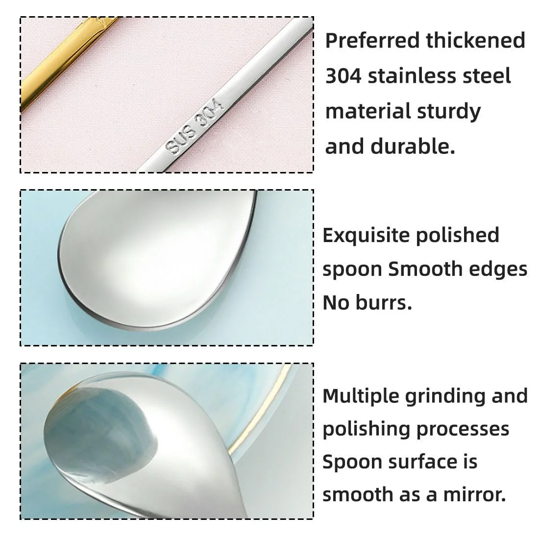 Ложка Миксерная Moose, Нержавеющая сталь 4 шт, фото №3