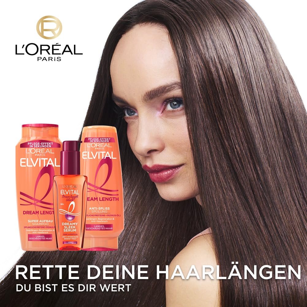Шампунь L'Oréal Paris Elvital XXL Против секущихся кончиков Dream Length 1000 мл, фото №8 Шампунь L'Oréal Paris Elvital XXL Против секущихся кончиков Dream Length 1000 мл, фото №8