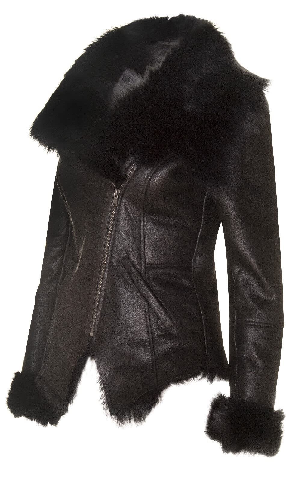 Кожаная куртка Infinity Leather Lambskin Motorcycle Sheepskin Aviator Leather Merino для женщин, фото №2