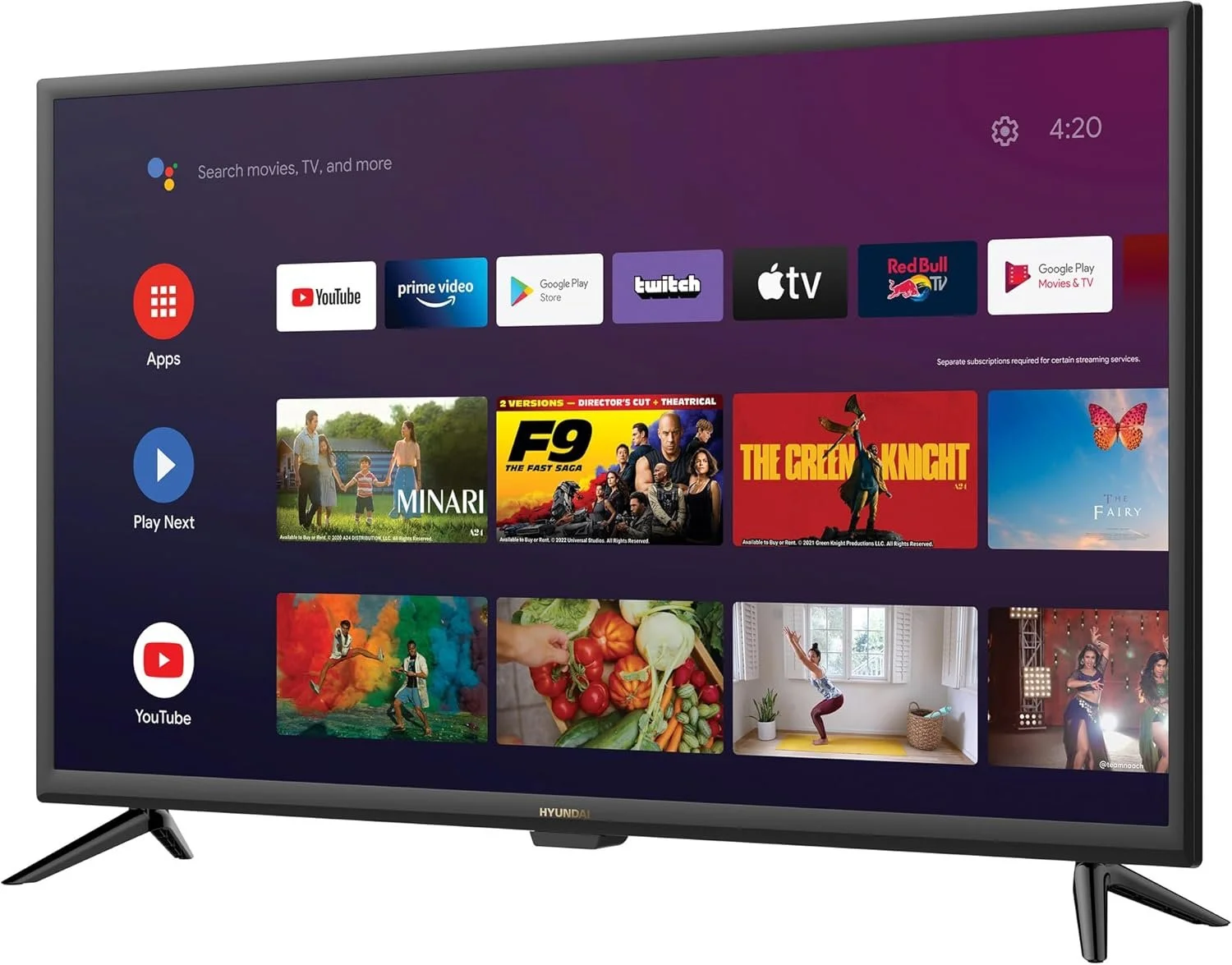 Телевізор 32" HYUNDAI HY-TVSAND32-001 / HD / 60 Гц / LCD / Smart TV / Wi-Fi / Bluetooth / T2, фото №2 Телевізор 32" HYUNDAI HY-TVSAND32-001 / HD / 60 Гц / LCD / Smart TV / Wi-Fi / Bluetooth / T2, фото №2