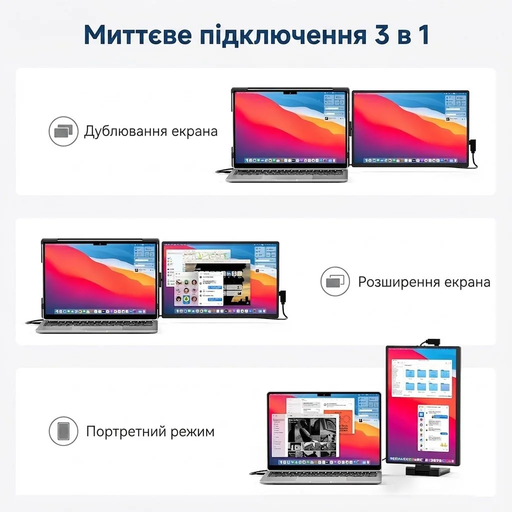 Монітор портативний 14.1" Dopesplay Full HD IPS 60 Гц, фото №4