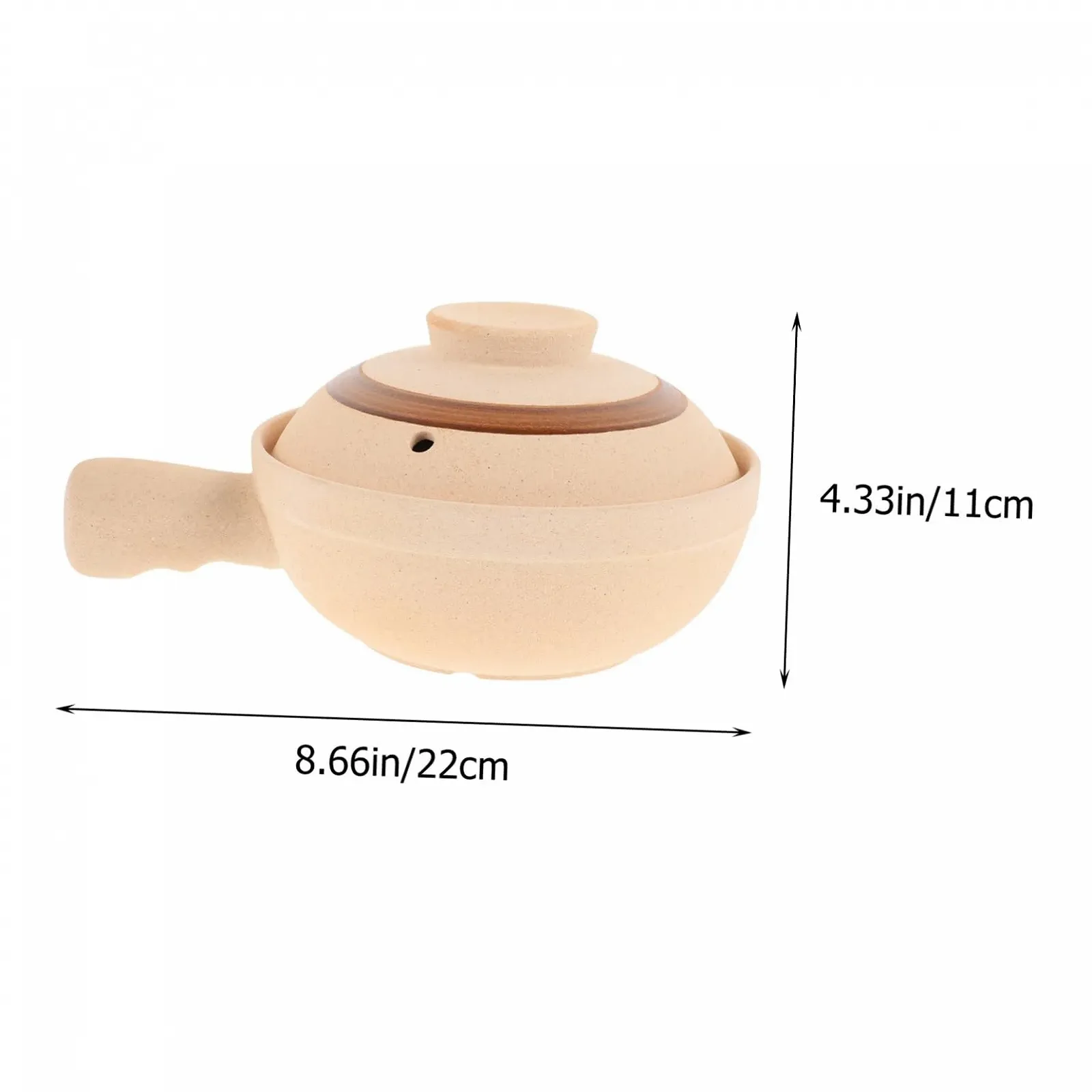 Кастрюля для супа керамическая с крышкой одна ручка для духовки для 1 человека керамика, фото №2