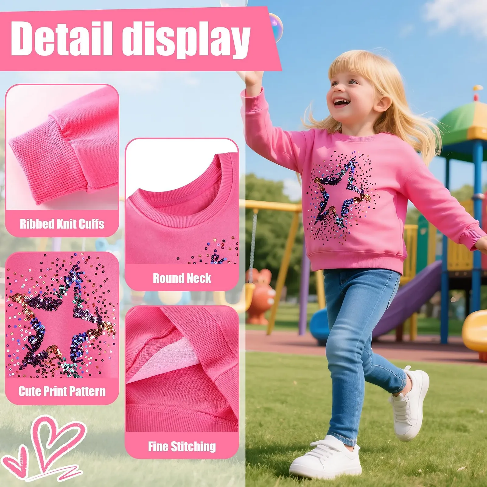 Джемпер JinBei для девочек, детский пуловер, хлопковый топ, повседневный джемпер, рубашка с длинными рукавами для малышей, теплая одежда, размер 92-122, фото №3