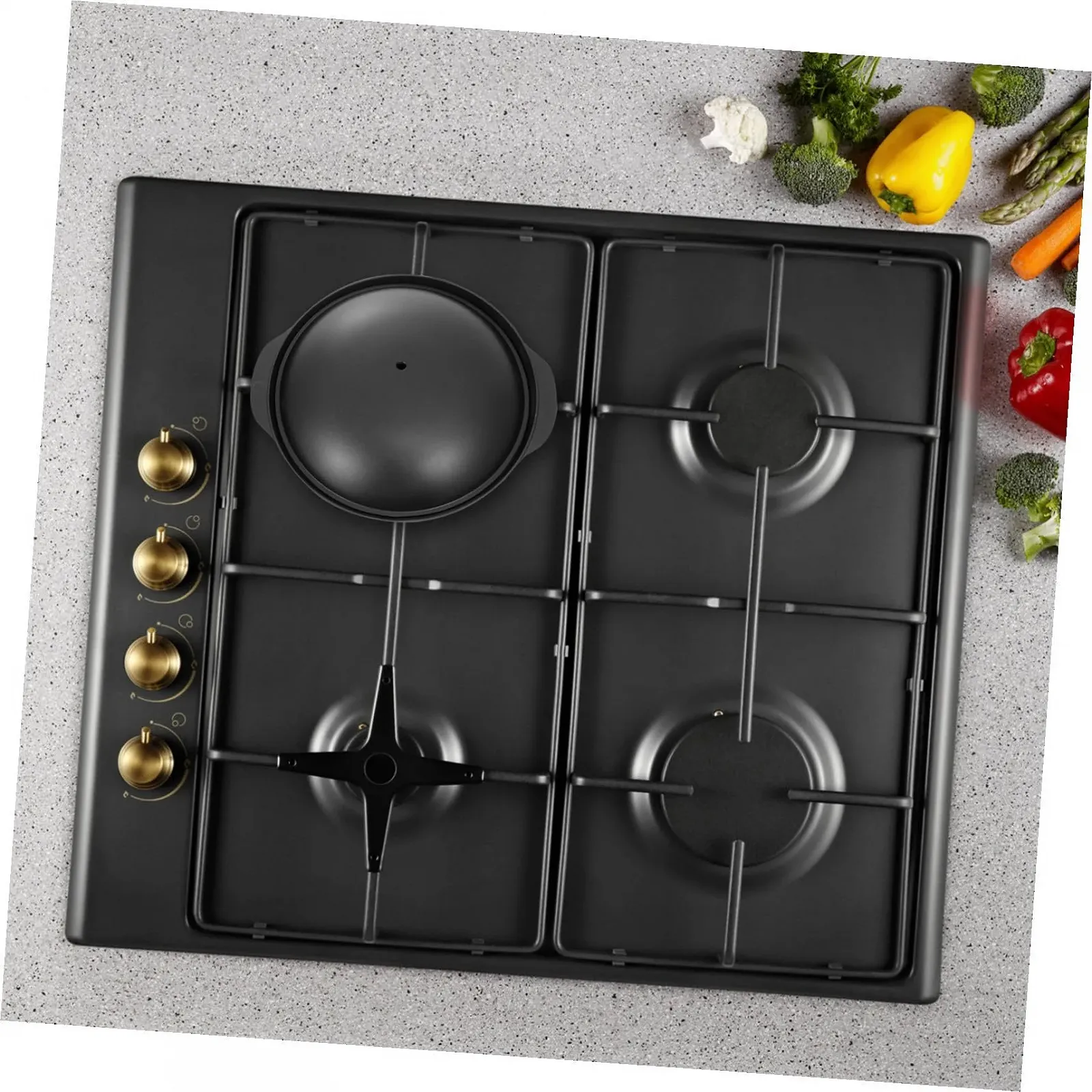 Кастрюля Ciieeo Индукционная Литой алюминий с крышкой Черный, фото №5