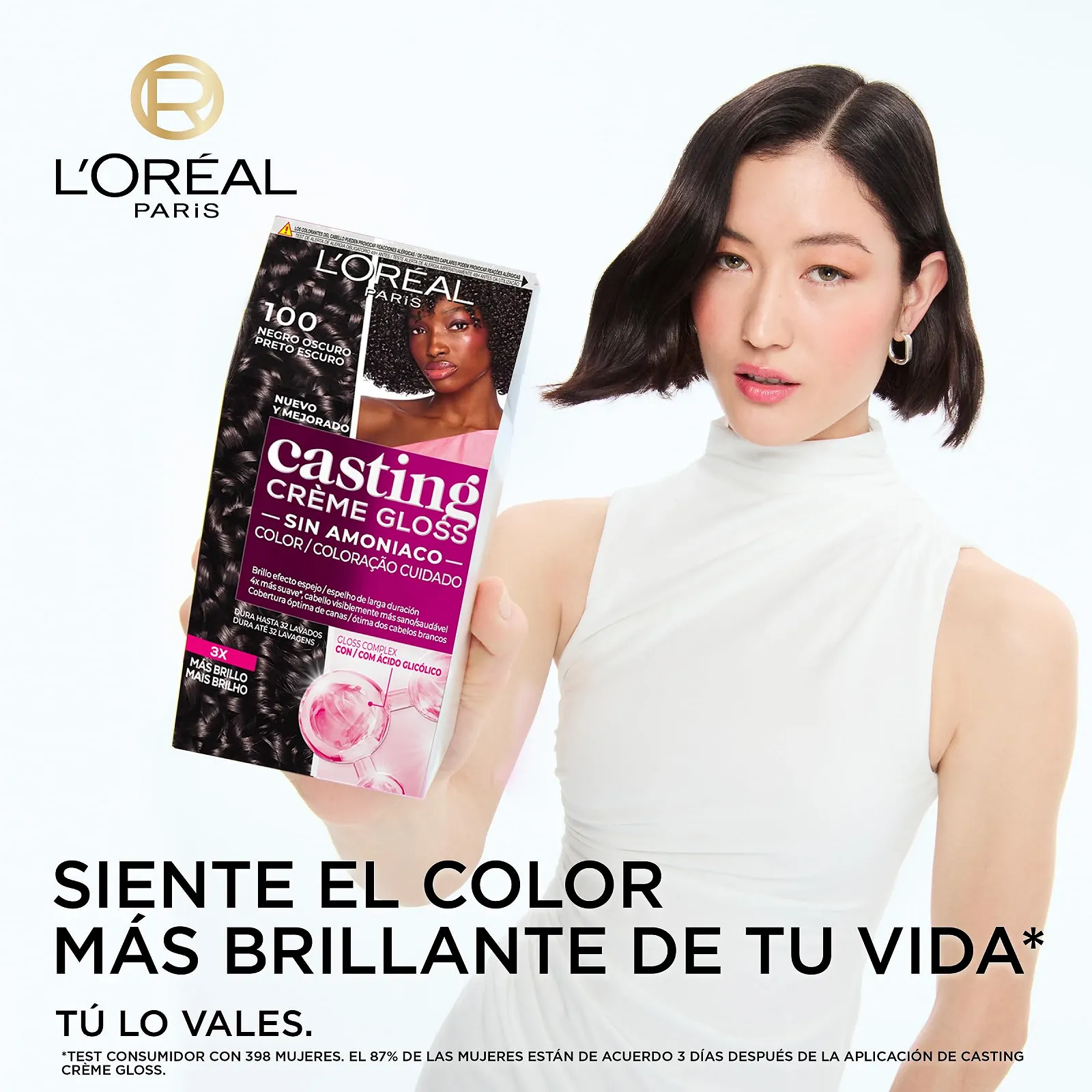 Фарба для волосся L'Oreal Casting Creme Gloss 100 Темно-чорний, фото №7 Фарба для волосся L'Oreal Casting Creme Gloss 100 Темно-чорний, фото №7