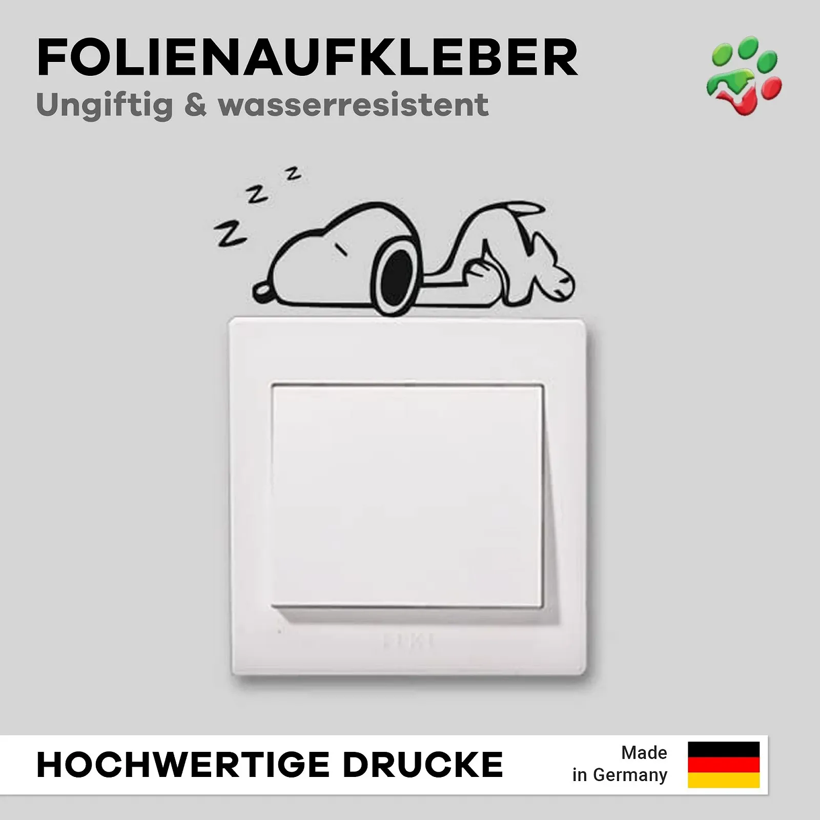 Наклейки на стіну Snoopy Nap для вимикачів та розеток набір 2 шт. 9 х 4 см плівкові, фото №2