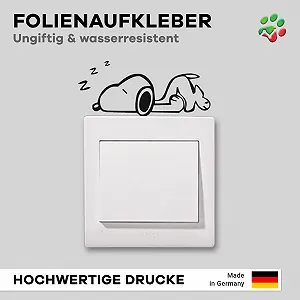 Наклейки на стіну Snoopy Nap для вимикачів та розеток набір 2 шт. 9 х 4 см плівкові synthetic.ua - Фото 1