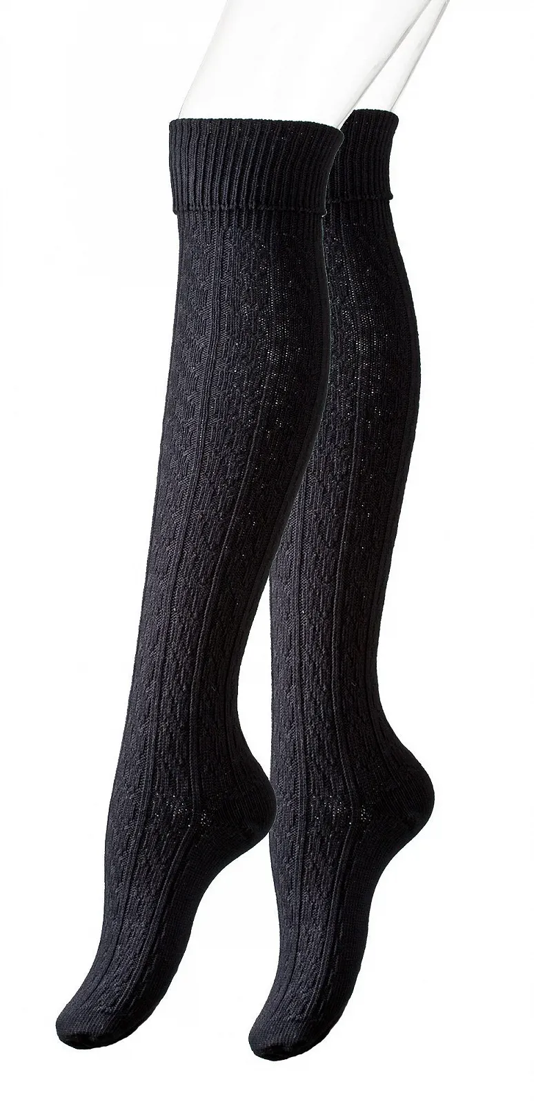 В'язані шкарпетки вище коліна Vincent Creation Cable Knit з манжетами, один розмір, 1 пара, фото №3