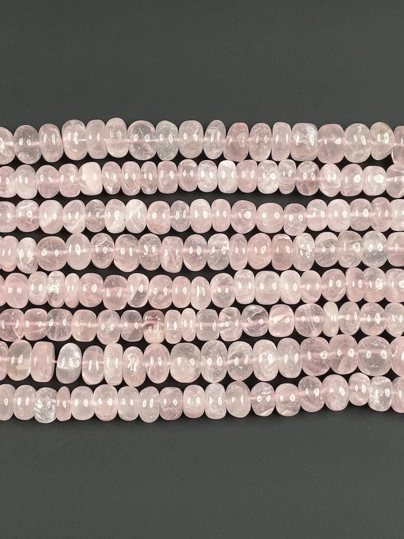 Натуральный Розовый Кварц Родель Гладкие Бусины 10 мм, фото №1