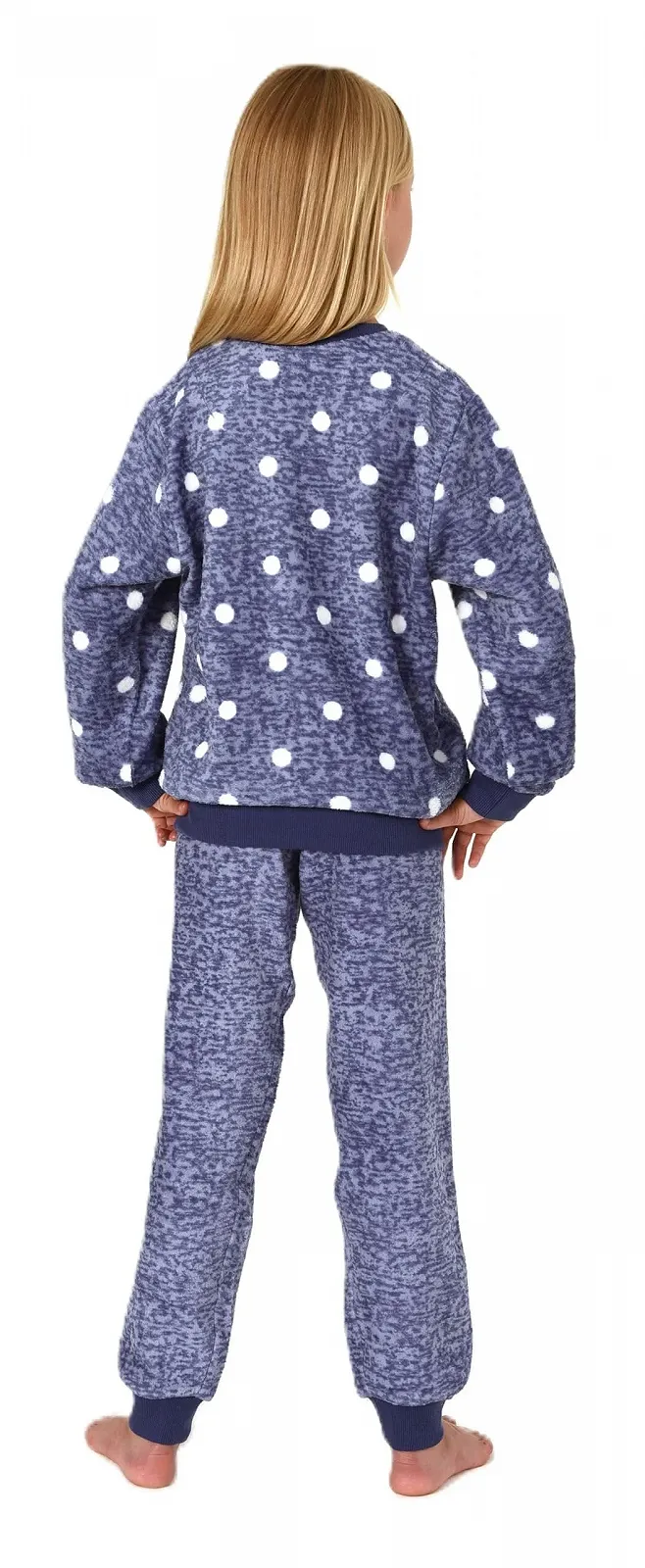 Піжама для дівчинки Normann Зігріваюча з флісу в горошок, фото №4