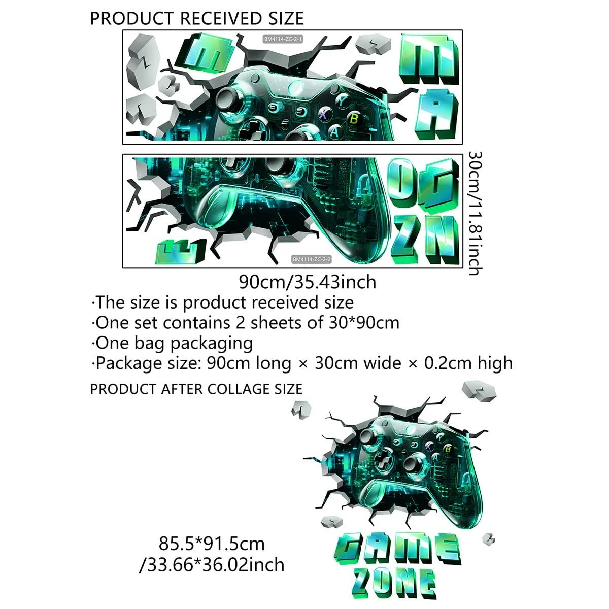 Наклейка на стену HGDESIGN Gamepad Game Zone 3D (A), фото №6