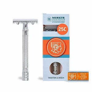 Т-образная бритва MERKUR 25C Classic открытый гребень Глянцевый хром - Фото 1