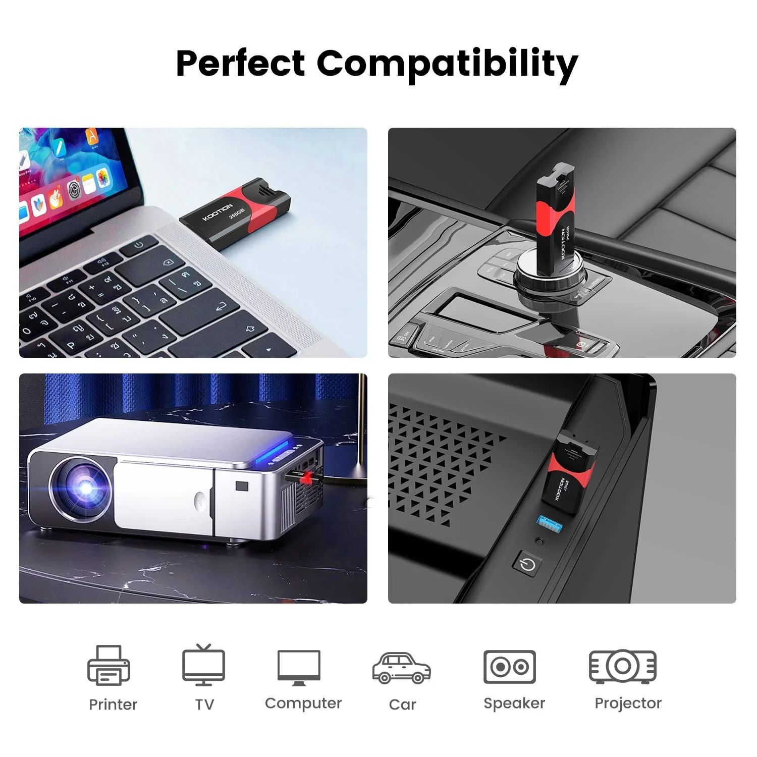 USB-накопичувач KOOTION 256ГБ USB 3.0 Sliding Чорний/Червоний, фото №7