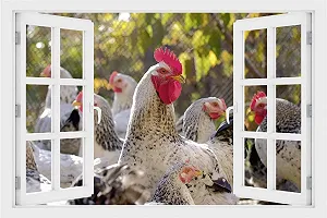 Наклейка на стіну DW000219 Rooster Chickens Farm 105 x 70 см - Фото 1