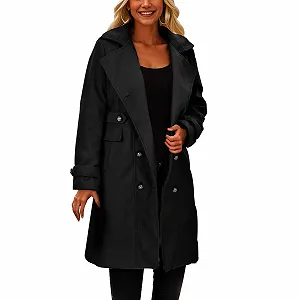 Тренч Жіночий Середньої Довжини Двобортний Приталений Теплий - Фото 1