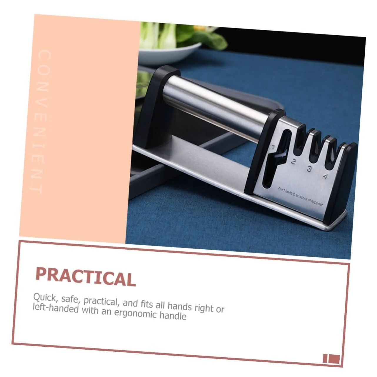 Точилка для ножей Побытовая Эргономичная Нескользящая для ножей и ножниц, фото №4