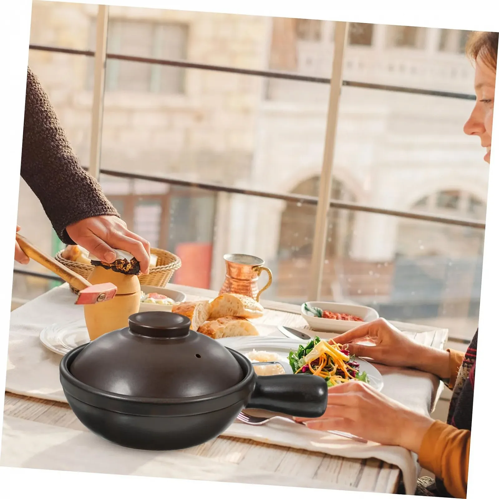 Кастрюля для супа VALICLUD керамическая традиционная с одной ручкой жаростойкая, фото №8