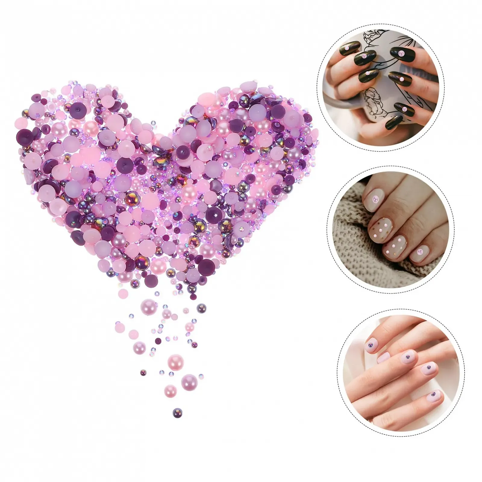 Mikinona Перли та стрази Flatback для манікюру та творчих проєктів 60 г, фото №7