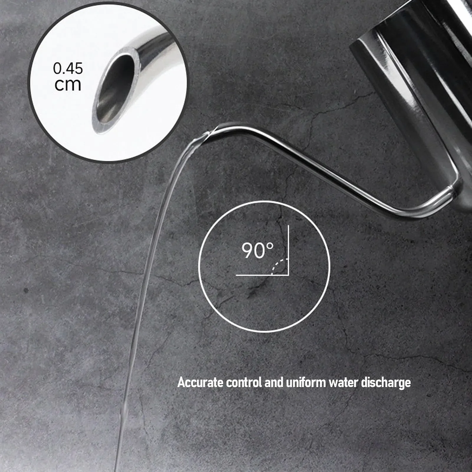 Кавник з нержавіючої сталі 350 мл Довгий вузький носик, фото №4