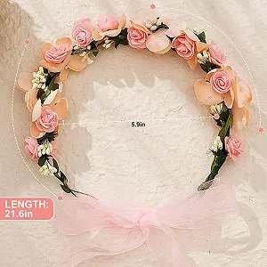 Венок Цветочный Богемный Стиль Розы synthetic.ua - Фото 1