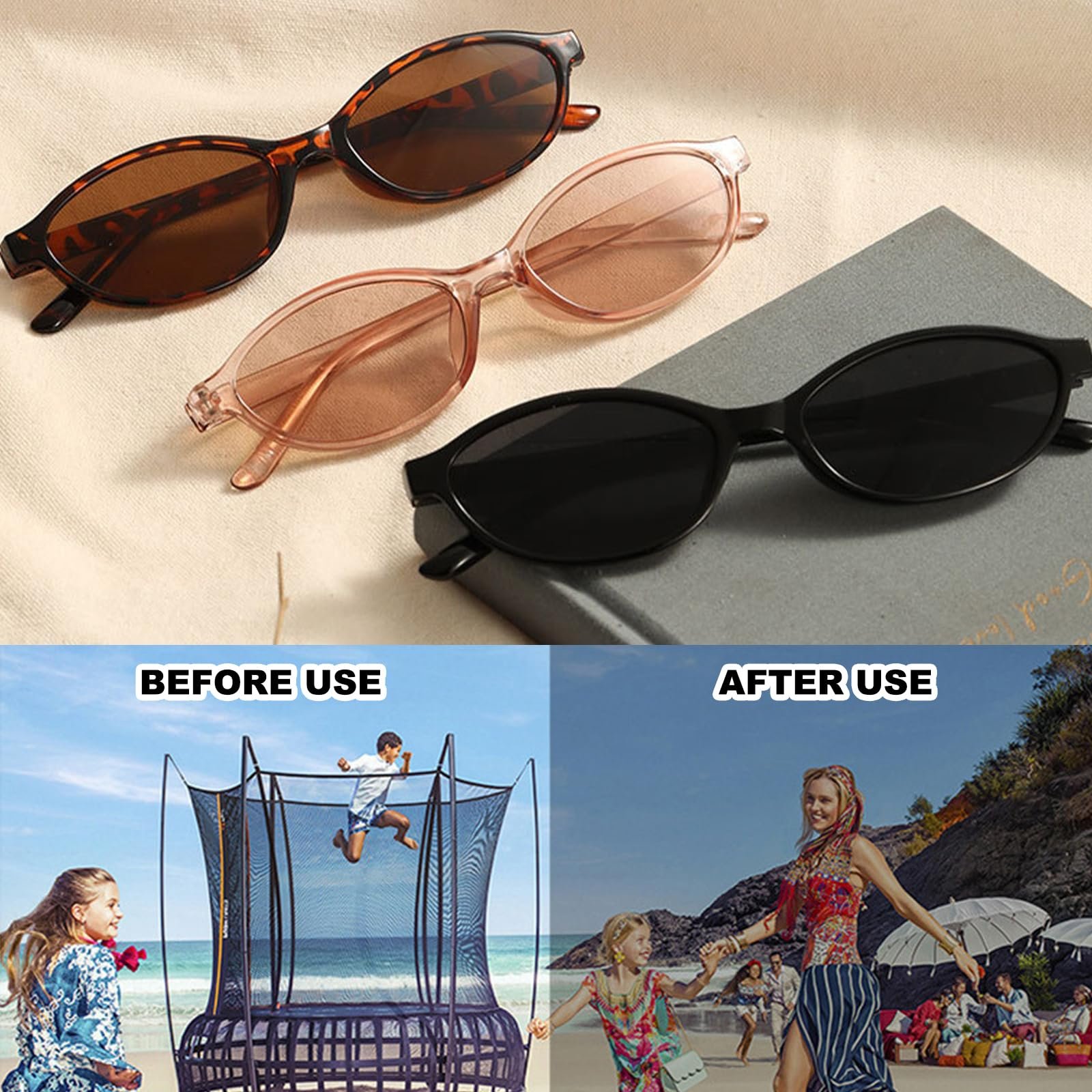 Сонцезахисні Окуляри Овальні Ретро BSITSSS Чоловічі та Жіночі, Різнокольорові, 5 пар, фото №6 Сонцезахисні Окуляри Овальні Ретро BSITSSS Чоловічі та Жіночі, Різнокольорові, 5 пар, фото №6