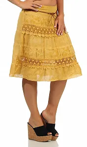 Юбка-клеш Malito Женская с цветочным вязаным узором Мини synthetic.ua - Фото 1