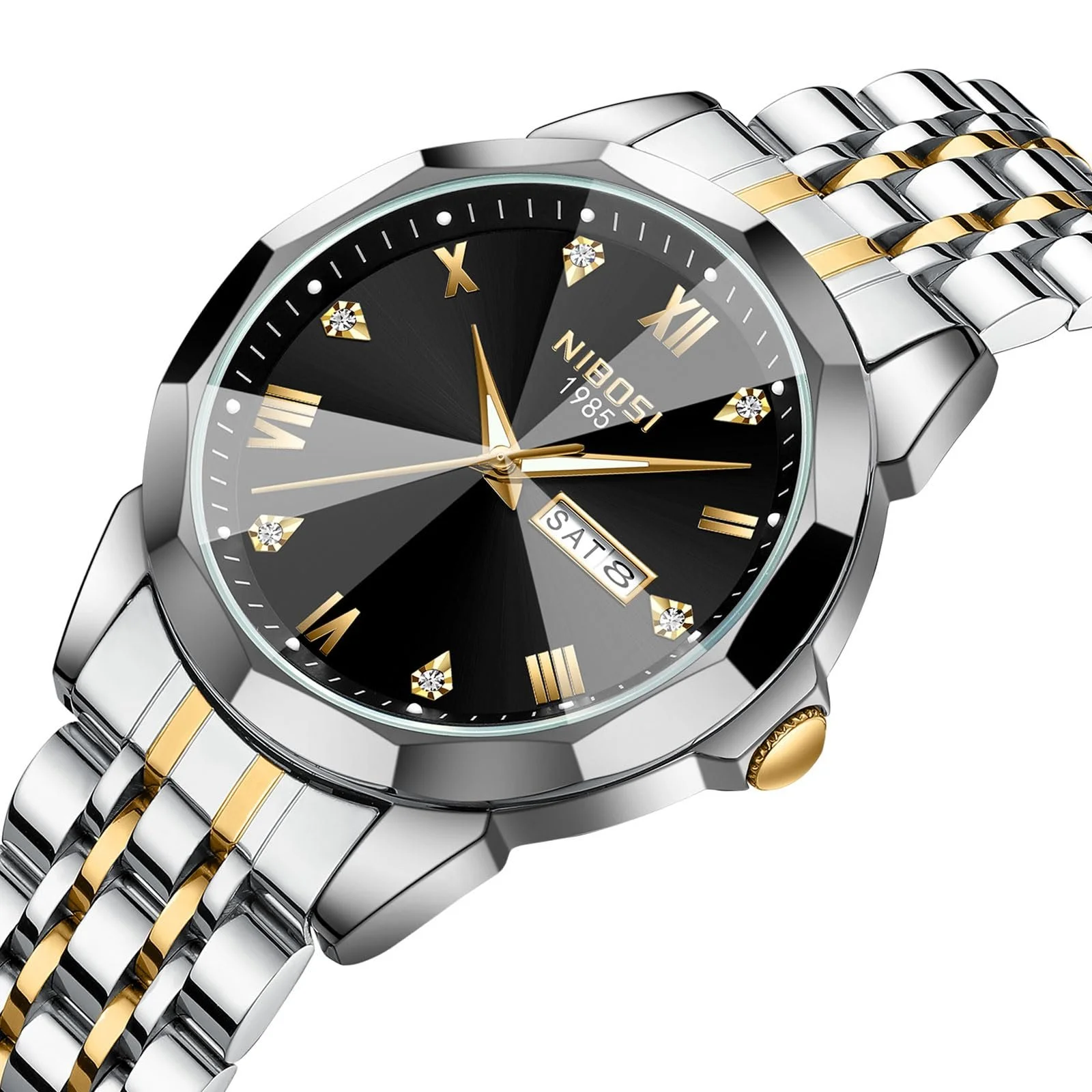 Часы NIBOSI Мужские Аналоговые Кварцевые Часы Автоматические Нержавеющая Сталь Водонепроницаемые Модные Повседневные Бизнес Классические, фото №3
