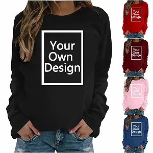 Женский свитшот с принтом, женский пуловер с индивидуальным принтом, дизайн "Сделай сам", рубашка с длинными рукавами, персонализированный эксклюзивный джемпер на заказ с фото, текстом, логотипом Y2K, блузка с круглым вырезом, топы synthetic.ua - Фото 1