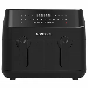 Мультипечь MONCOOK Double 2-в-1 9 л 2 корзины по 4.5 л 12 программ LED-дисплей Без масла - Фото 1