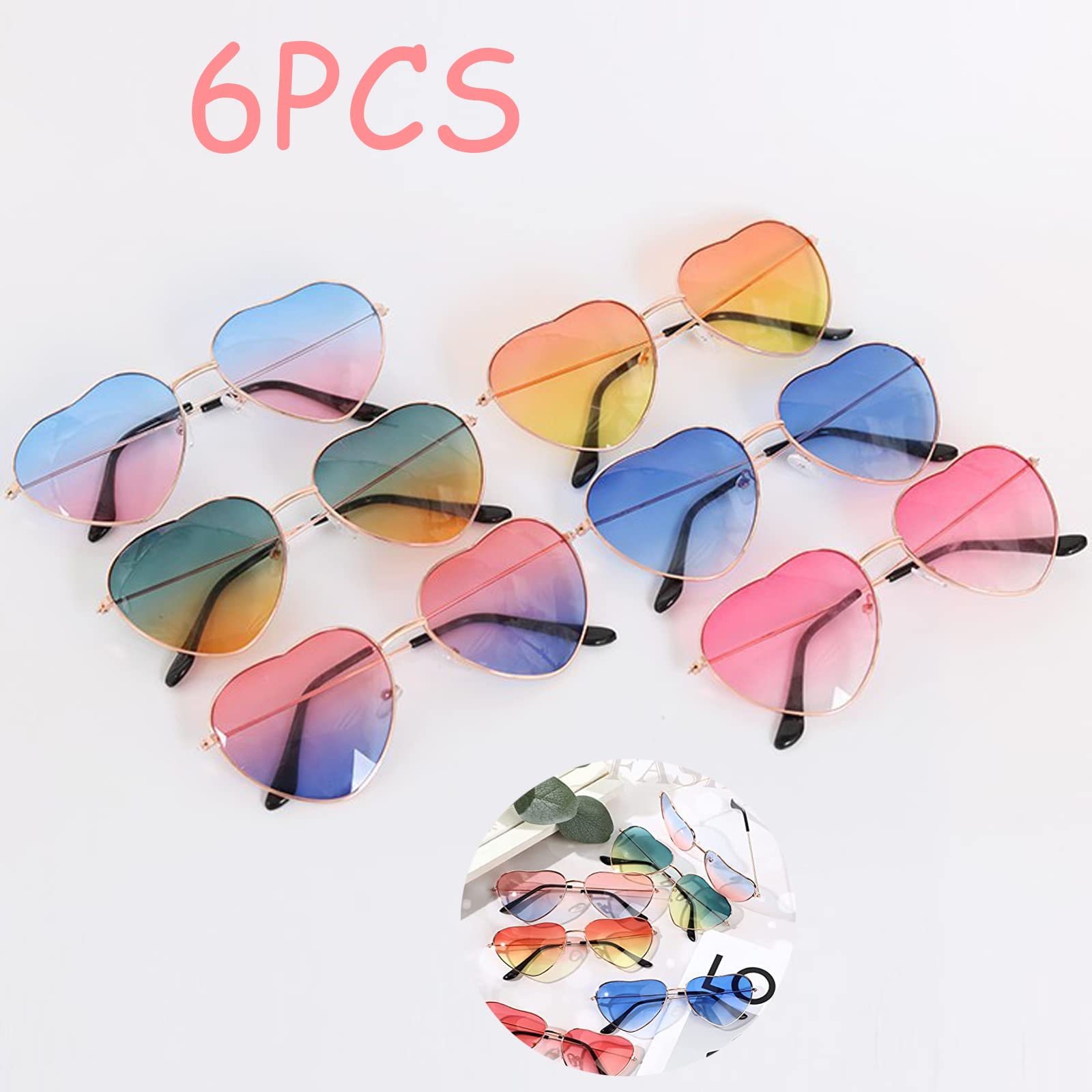 Солнцезащитные очки Сердце Металл Ретро Форма сердца, фото №6