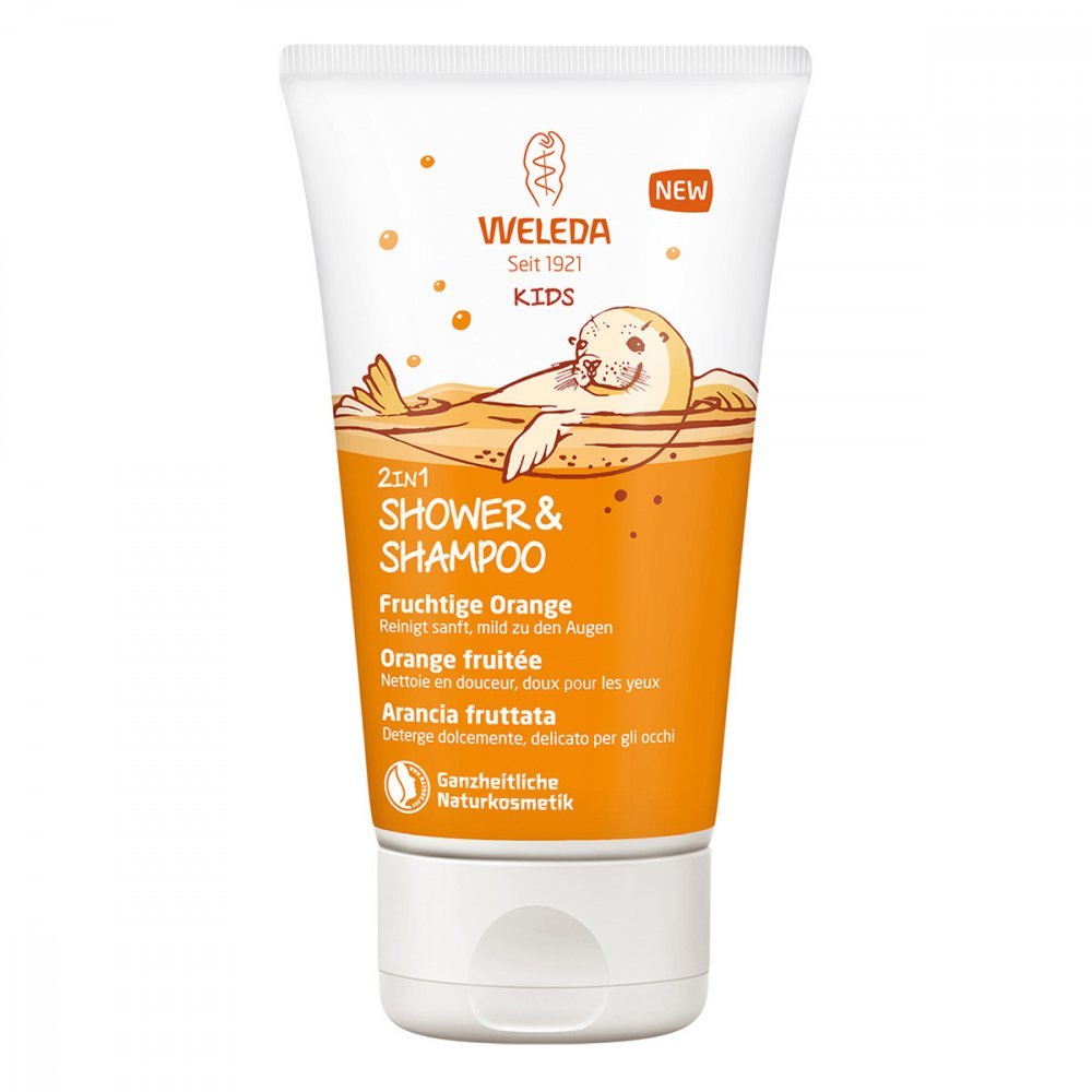 Детский гель Weleda Kids 2 в 1 Shower & Shampoo Fruity Orange 150 мл, фото №1