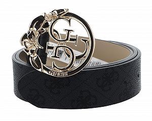 Ремінь для штанів GUESS Emera Logo Adjustable W85 Можна вкоротити, чорний - Фото 1