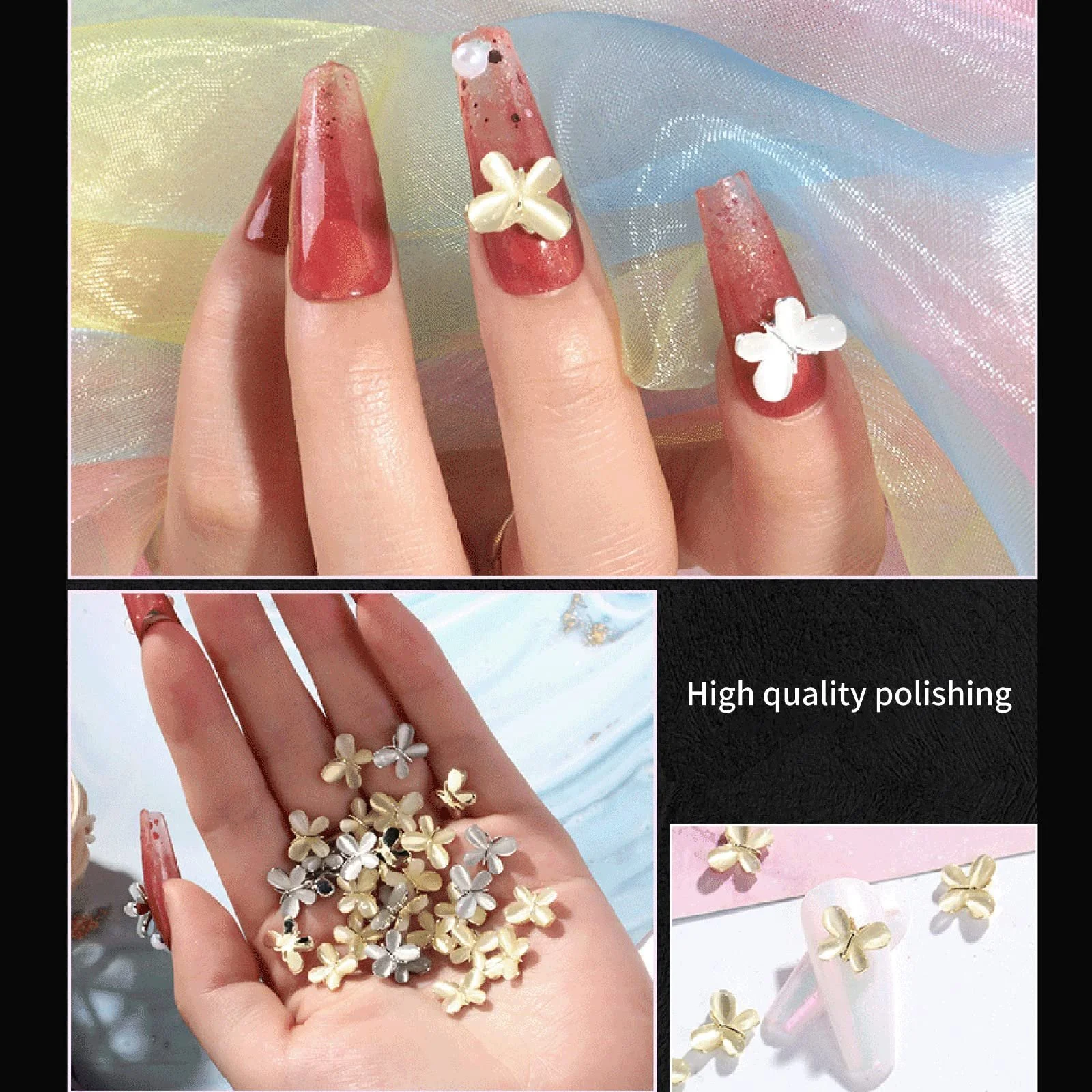 Стрази Метелики Opal-Legierung 3D-блискучі золоті,, фото №3