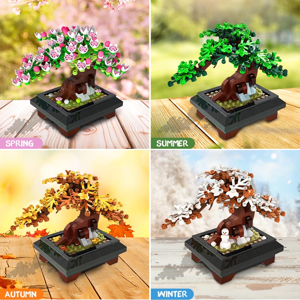 Набор INSOON 4 в 1 Flower Bonsai Tree 612 шт Cherry Blossom Flowers Kit Botanical Series, фото №2