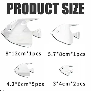 Наклейки на стіну Рибки 3D Mirror Effect 8 шт. золотисті synthetic.ua - Фото 1