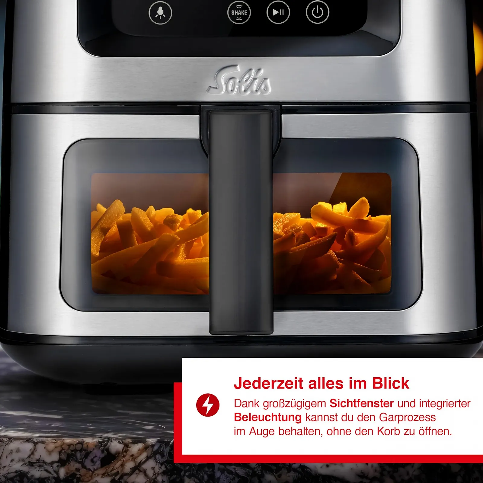 Мультипіч Solis Air Fry & Dry 7.5 L XXL 10 програм 3D Air Circulation без PFAS чорна, фото №3 Мультипіч Solis Air Fry & Dry 7.5 L XXL 10 програм 3D Air Circulation без PFAS чорна, фото №3