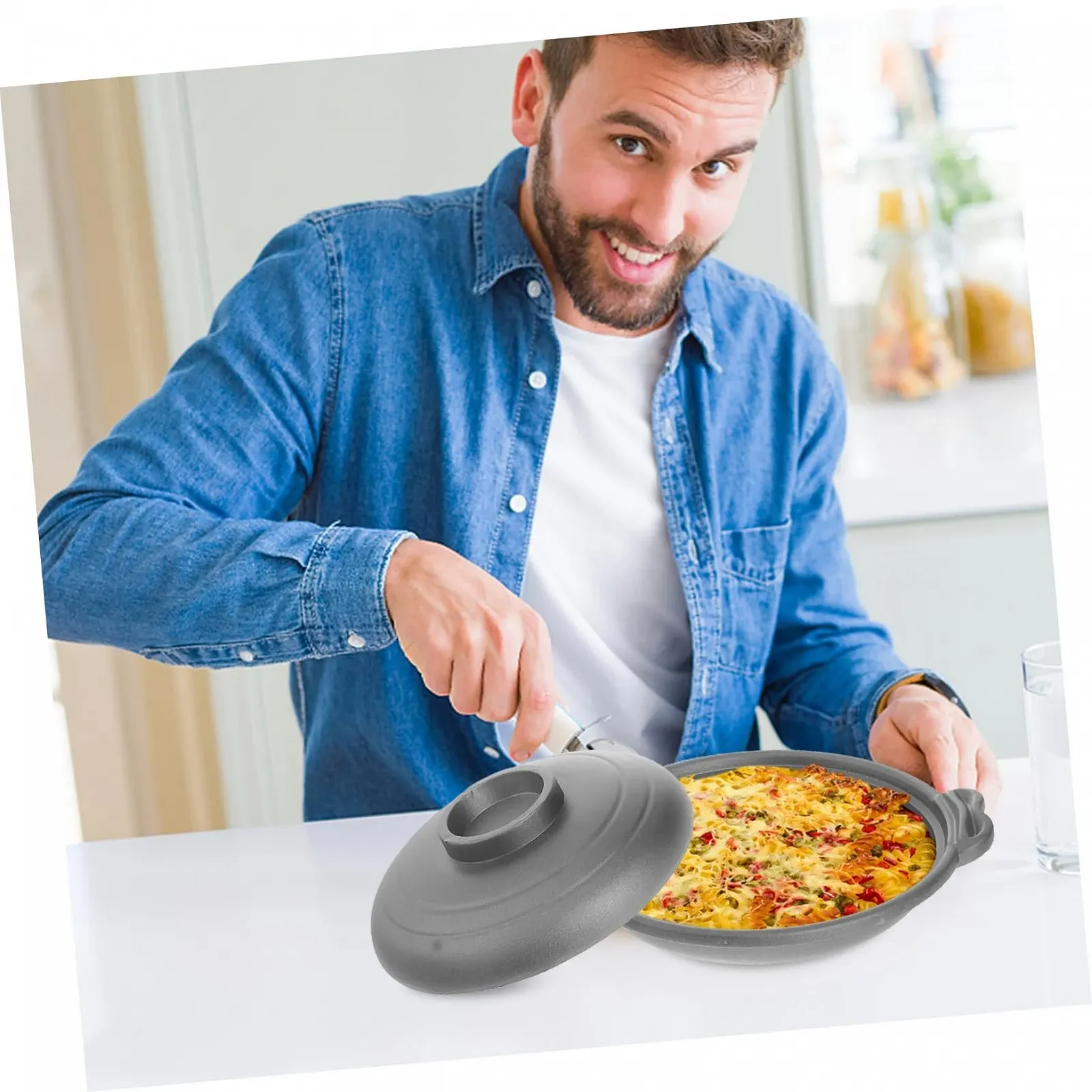 Кастрюля Toyvian керамическая с двойной ручкой антипригарная для газовой плиты, фото №3