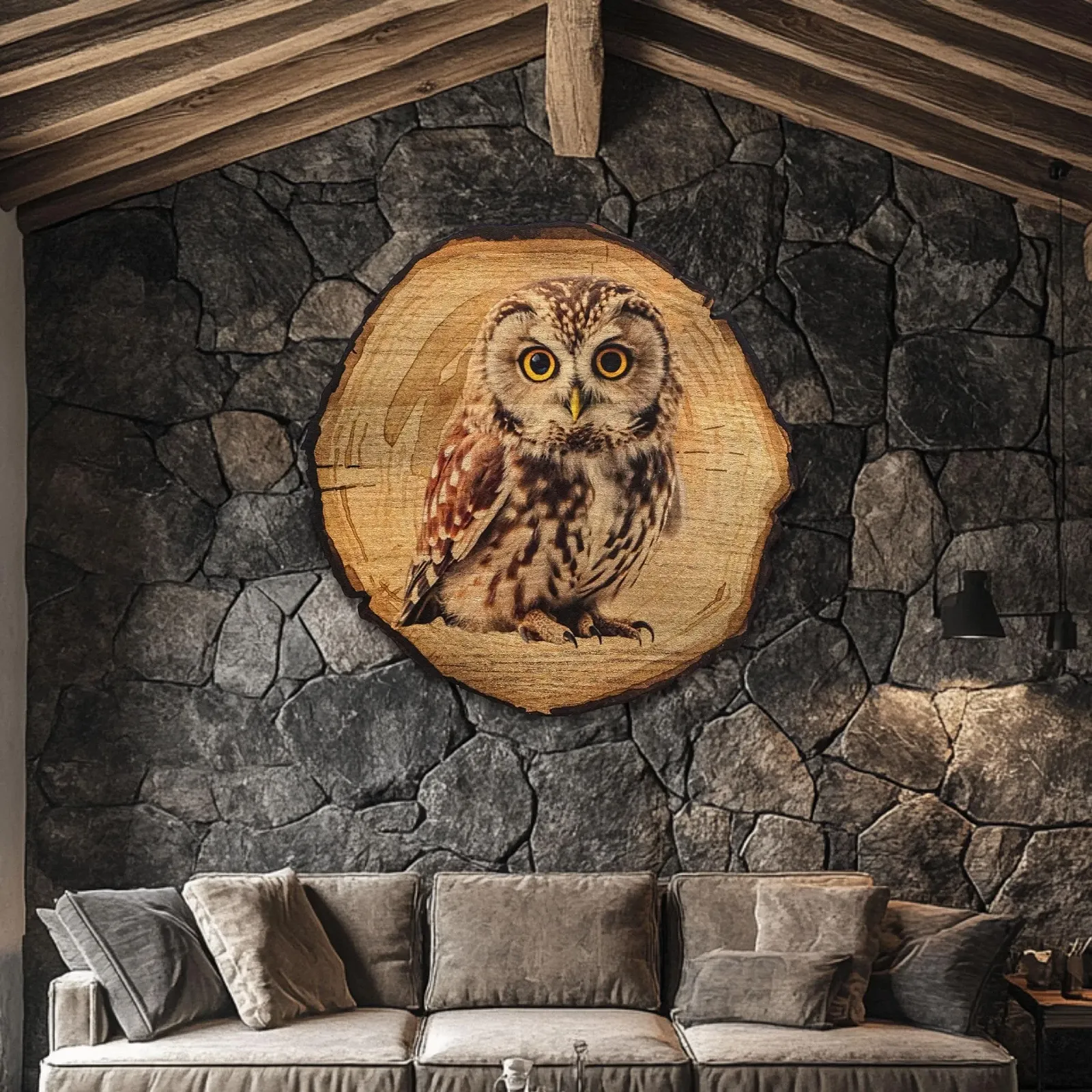 Картина настінна DRO Design Сова 30 см Рустикальна Вінтажний стиль Декор під дерево, фото №2