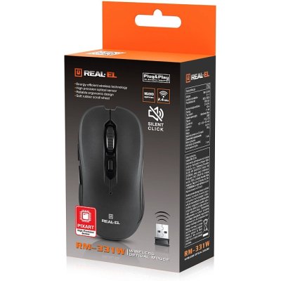 Мышка REAL-EL RM-331W Wireless Black (EL123200044), фото №11 Мышка REAL-EL RM-331W Wireless Black (EL123200044), фото №11