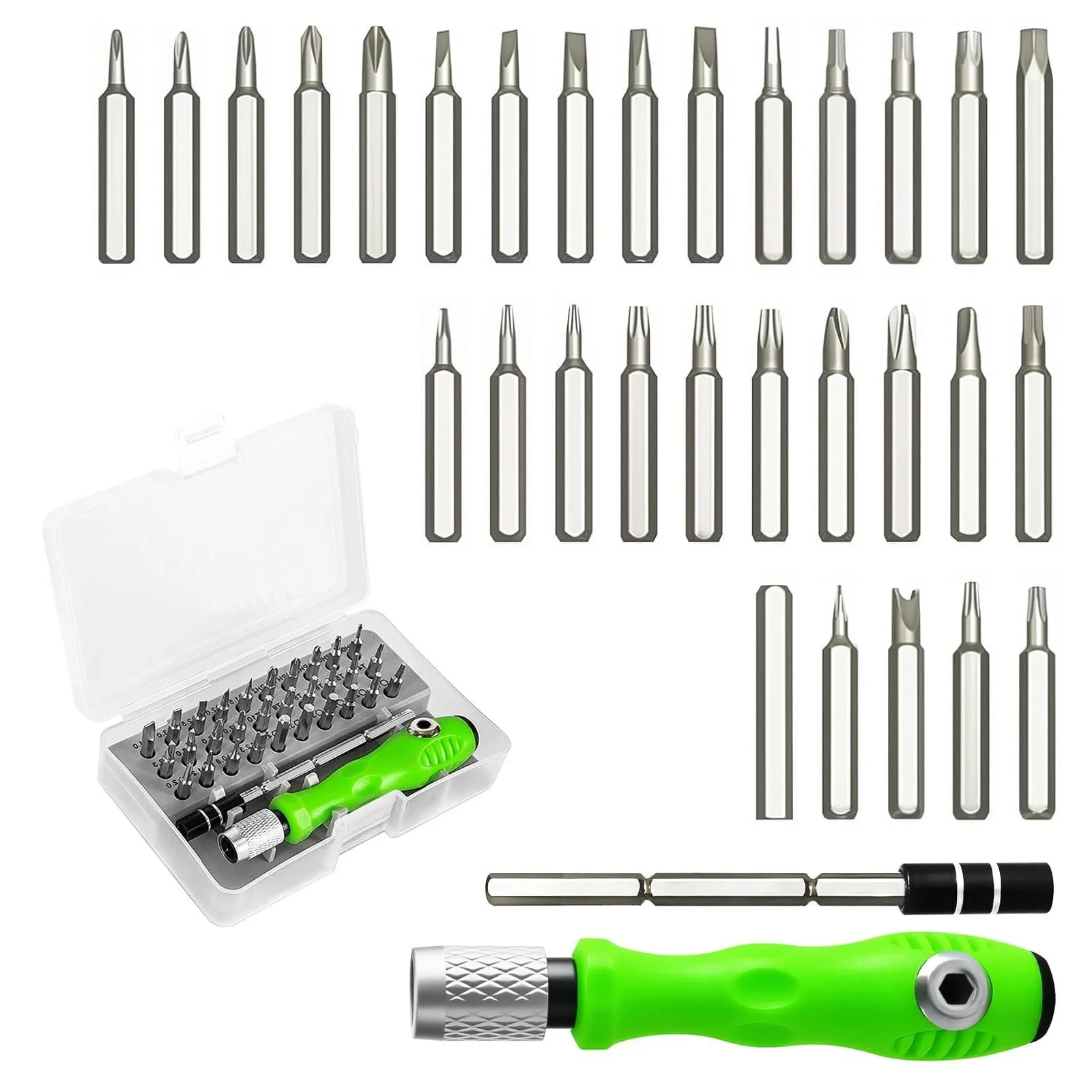 Набір прецизійних механічних викруток HASLED 32-в-1 з тріскачкою магнітний регульований, фото №1