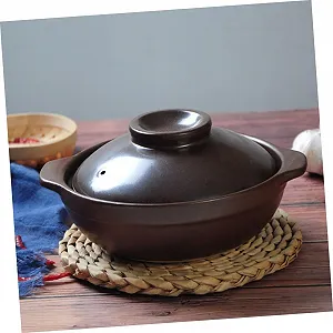 Кастрюля для тушения керамическая термостойкая с двойными ручками для газовых плит synthetic.ua - Фото 1