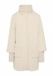 Пальто s.Oliver BLACK LABEL Пушистое с трикотажными манжетами на рукавах - Фото 1