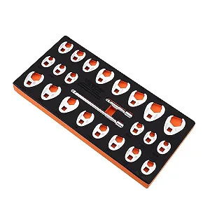 Набор ключей VEVOR Crowfoot Wrench VEVOR 3/8" 10-22мм и SAE) Silver - Фото 1