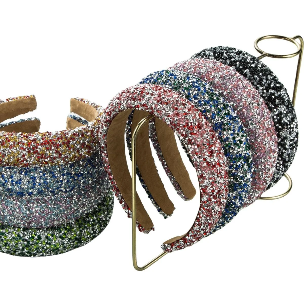 Обруч для волосся зі стразами, блискучий, фото №1