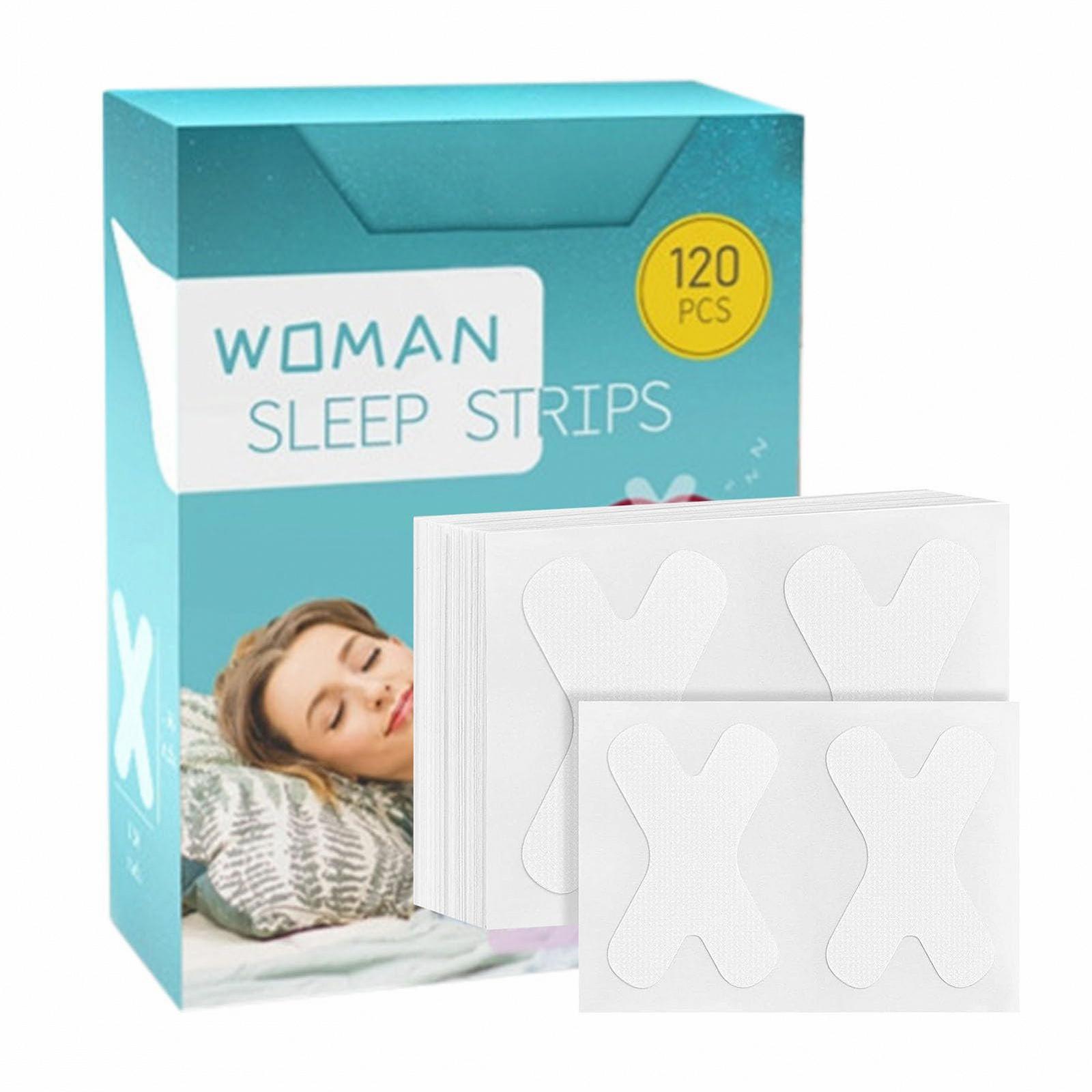 Смужки для сну для рота 120 шт., пристрій проти хропіння, Х-подібна смужка для рота для дихання носом, фото №8