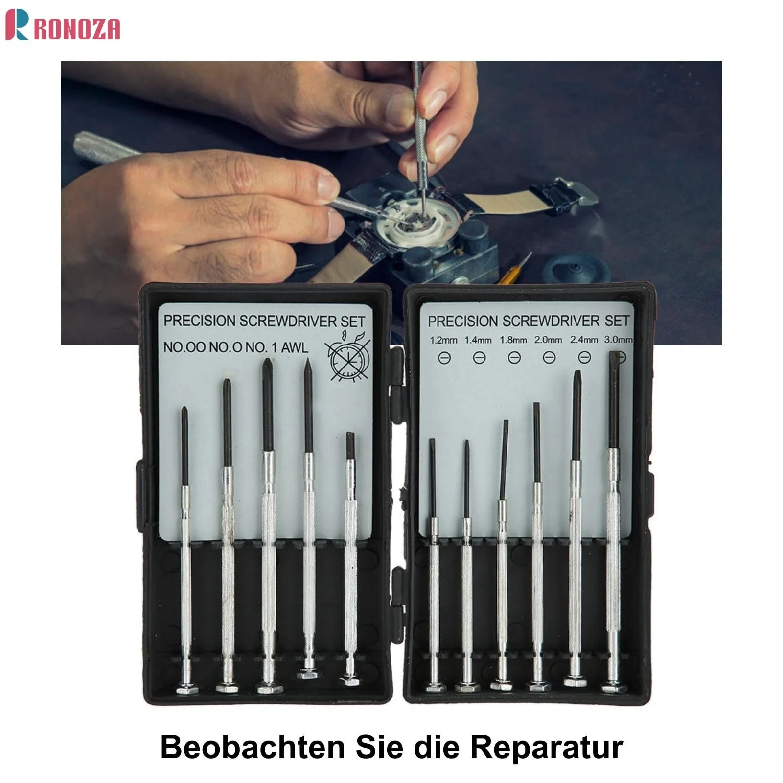 Набір викруток Ronoza Mini 11-елементний для ремонту прецизійних, фото №6