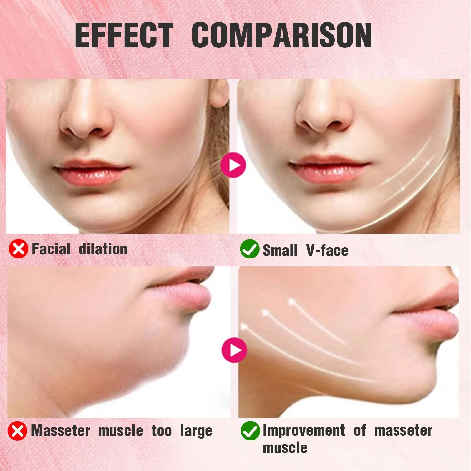 Пов'язка для підборіддя XdealCozyxc з 2 гелевими масками, дихаюча V-подібна маска для підтяжки обличчя для жінок і чоловіків, фото №7